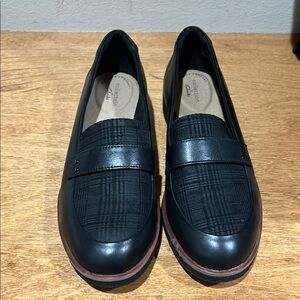 Clarks Black Loafers for Women